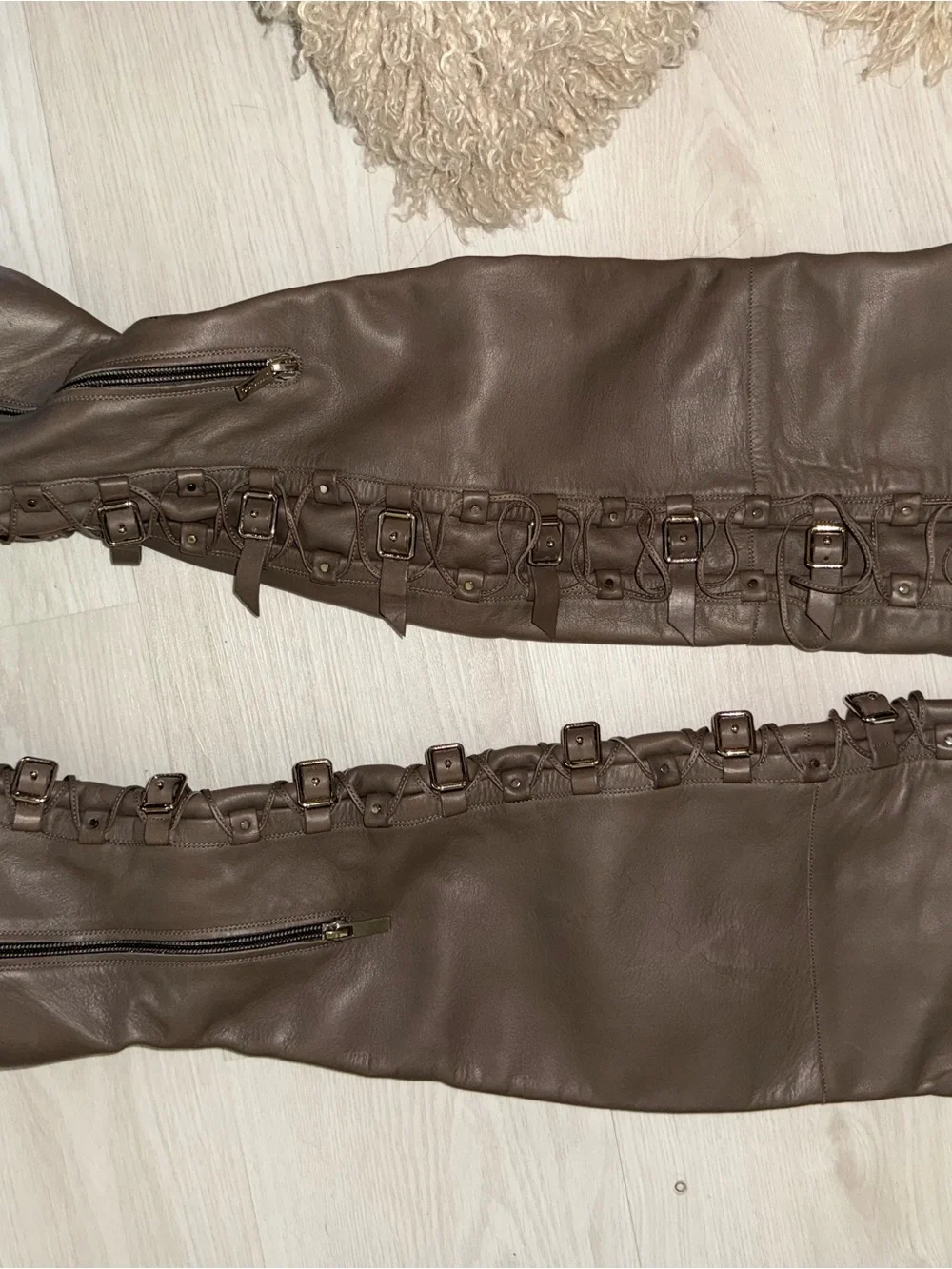 Jimmy Choo Brown Over-the-Knee Lace-Up Leather Boots